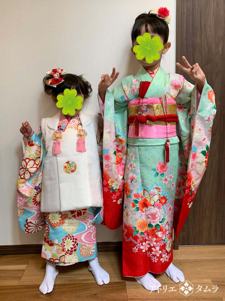 3歳＆7歳姉妹の七五三着付け