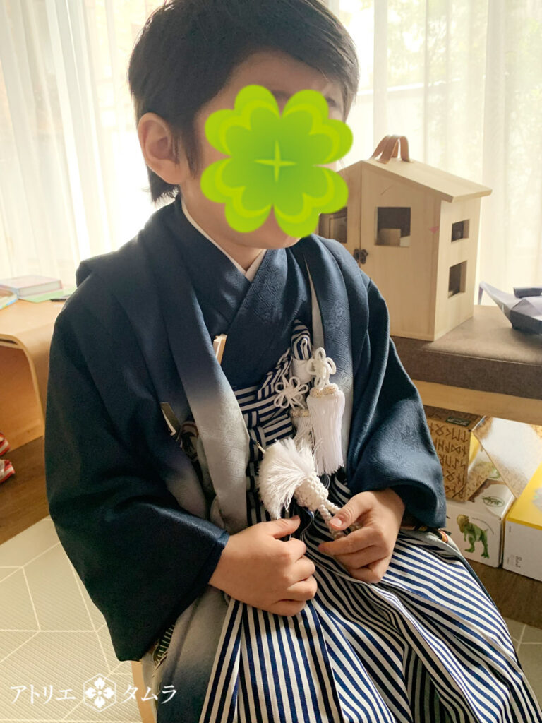 七五三5歳袴着付け